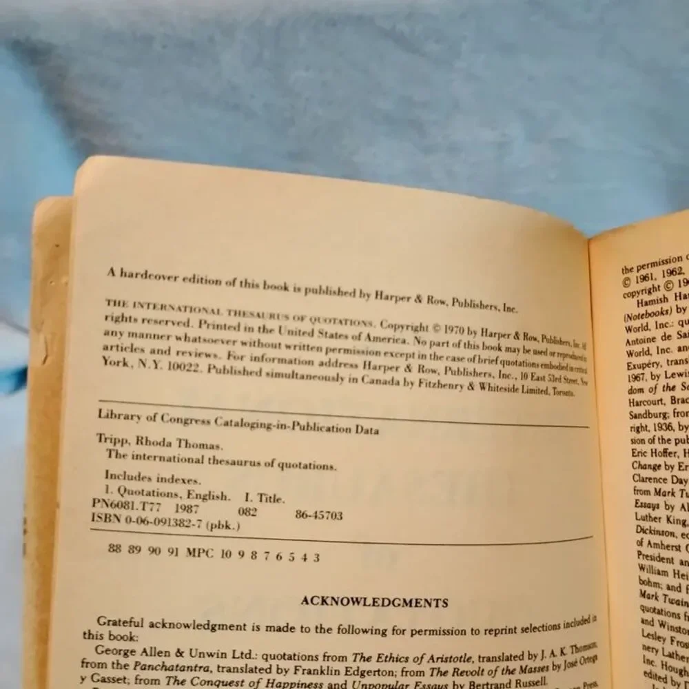 The International Thesaurus of Quotations paperbacl